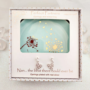 Perfect Partners Nan Earrings (silver plated) & Trinket Dish