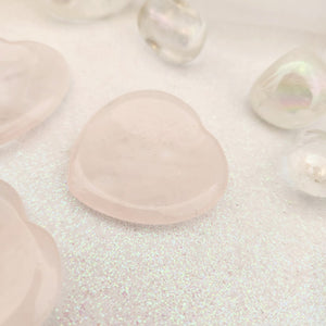 Rose Quartz Heart Worry Stone