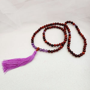 Intuition Rosewood & Amethyst Praying Necklace