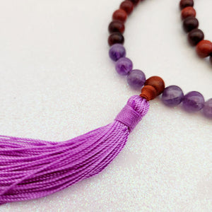 Intuition Rosewood & Amethyst Praying Necklace