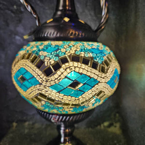 Blue and White Coffee Pot Turkish Style Mosaic Lamp