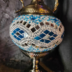 Blue and White Coffee Pot Turkish Style Mosaic Lamp