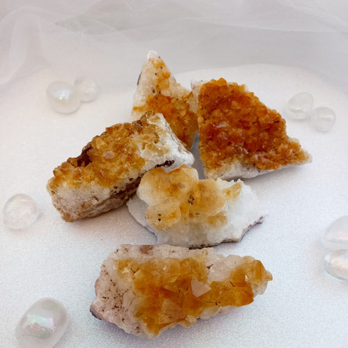 Citrine Cluster (heat treated. assorted. approx. 7.7-9.9x3.7-6.9cm)