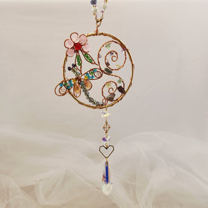 Dragonfly Beaded Hanging Prism