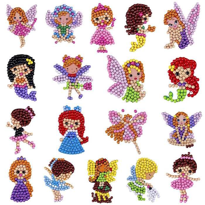 DIY Diamond Art Cute Fairy Stickers (a set of 20 assorted fairies. ready to bejewel)