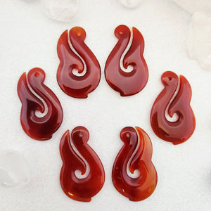 Carnelian Hei Matu aka Fish Hook Pendant