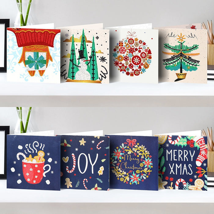 DIY Diamond Art Christmas Cards (pack of 8 assorted card designs to bejewel)