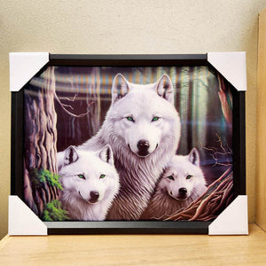 3D White Wolves