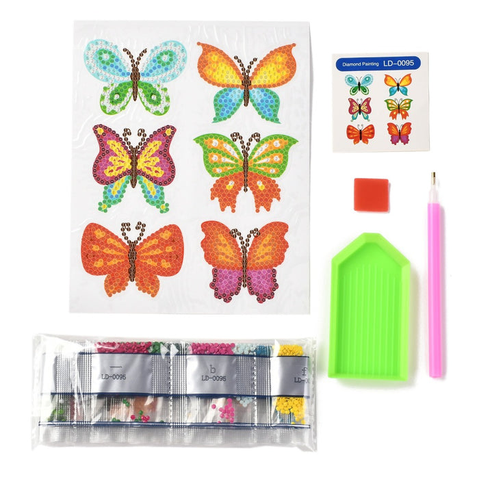 DIY Diamond Art Butterfly Stickers (a set of 6 assorted butterflies. ready to bejewel)