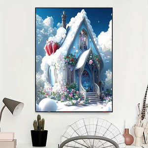 DIY Diamond Art Snowy Cottage Wall Art Kit