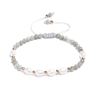 Labradorite & Fresh Water Pearl Bracelet