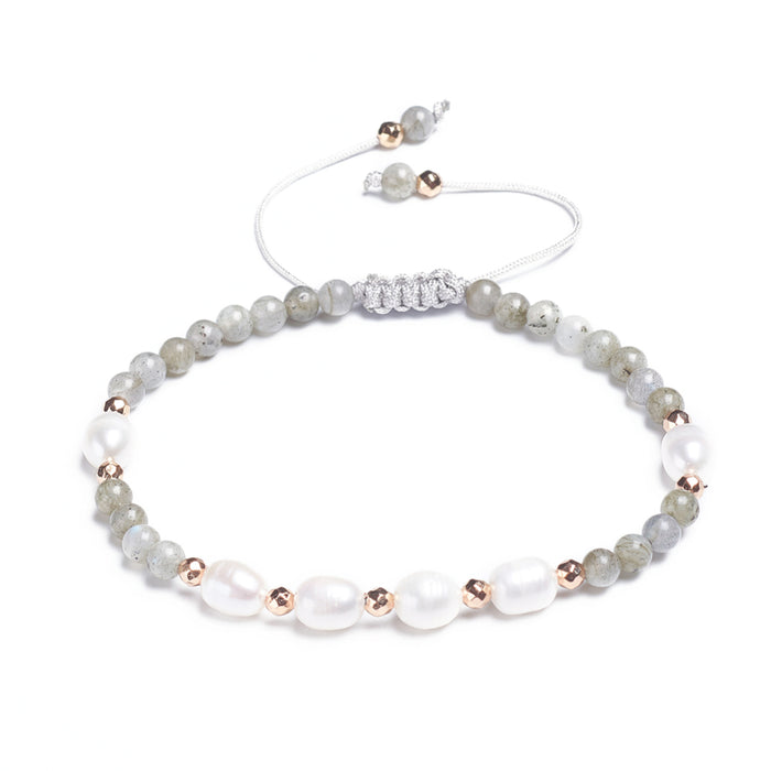 Labradorite & Fresh Water Pearl Bracelet (assorted & adjustable)