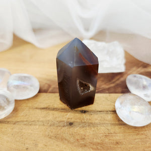 Agate Druzy Polished Point