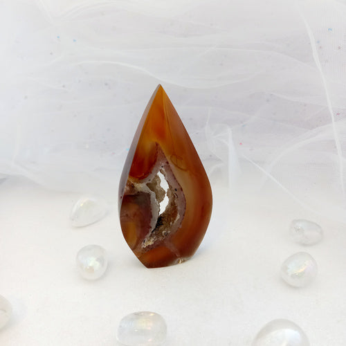 Agate Geode Flat Flame (approx. 11x5.7cm)