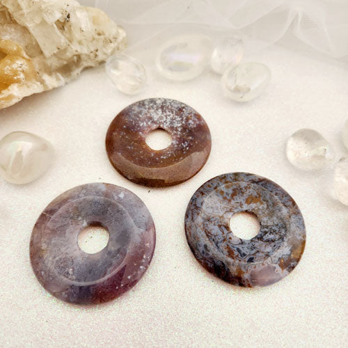 Agate/Jasper Donut Pendant (assorted. approx. 5cm diameter)