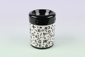 Alphabet Oil Burner | Ceramic | White & Black