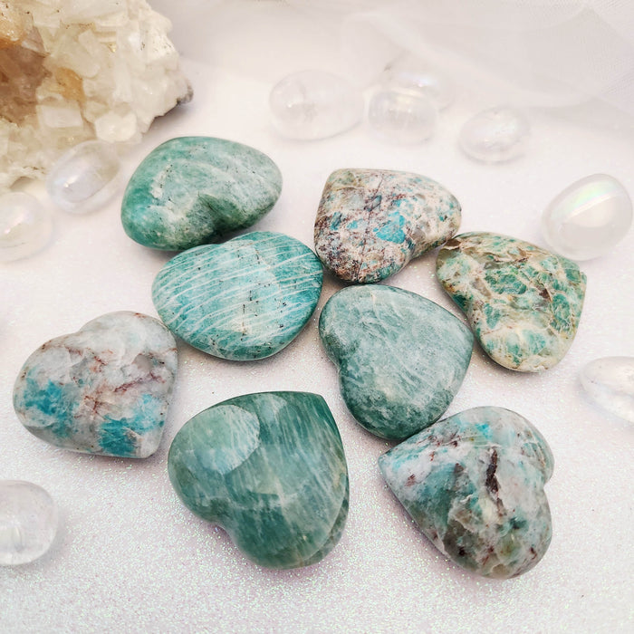 Amazonite Heart (assorted. approx. 3.8-4.3x4-4.8cm)
