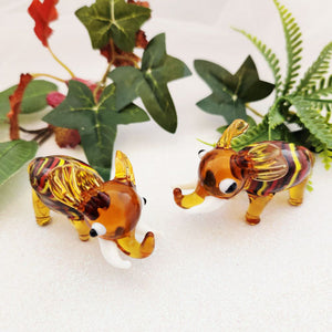 Amber Glass Elephant