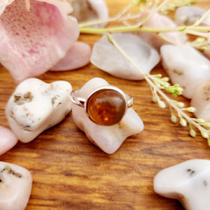 Amber Round Ring