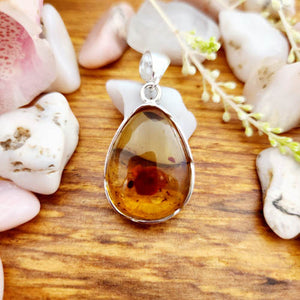 Amber Tear Drop Pendant