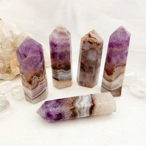 Amethyst & Agate Banded Polished Point