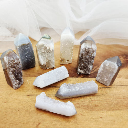 Amethyst/Agate Druzy Point (assorted. approx. 3.7-4.8x1.3-1.8cm)