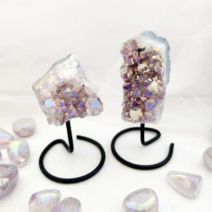 Amethyst Aura Cluster on Stand