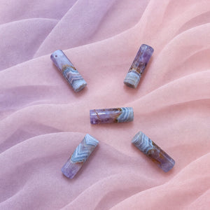 Amethyst & Banded Agate Crystal Pendant | Clarity & Inner Strength | Assorted 