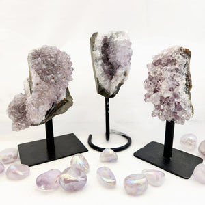 Amethyst Cluster on Metal Stand