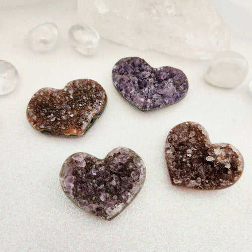 Amethyst Druzy Heart (assorted. approx. 3.5-3.8x4.2-4.8cm)
