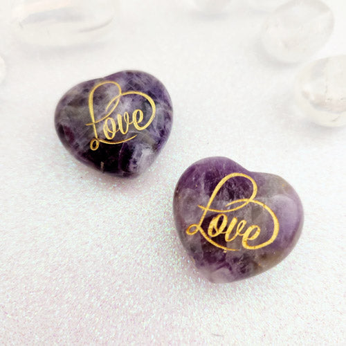 Amethyst Love Heart (assorted. approx 2.9x3cm)