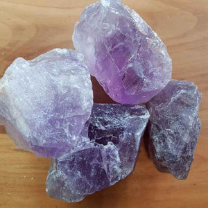 Raw amethyst rough rock showing natural texture and mixed shading