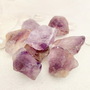 Raw amethyst rough rock showing natural texture and mixed shading