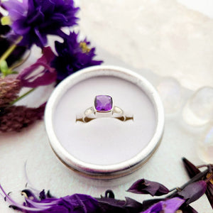 Amethyst Square Cut Ring