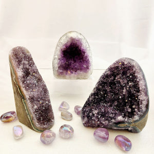 Amethyst Standing Cluster w. Polished Edge