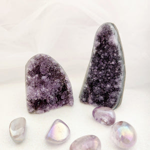 Amethyst Standing Cluster w. Polished Edge