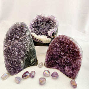 Amethyst Standing Cluster with Polished Edge