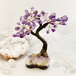 Amethyst Tree on Amethyst Cluster