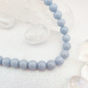 Angelite Crystal Bead Strand | Gentle Communication | 8mm | Assorted