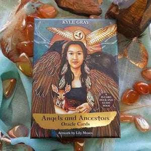 Angels and Ancestors Oracle Cards boxed set – front cover with oracle deck design
