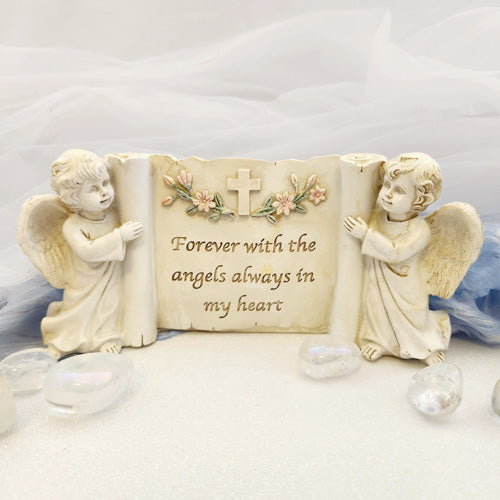 Angels w. Memorial Scroll (approx. 18.5cm)