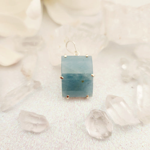 Aquamarine Pendant (sterling silver)
