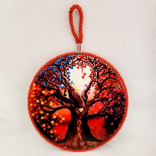 Autumn Tree Hanging Trivet (fabric surround)