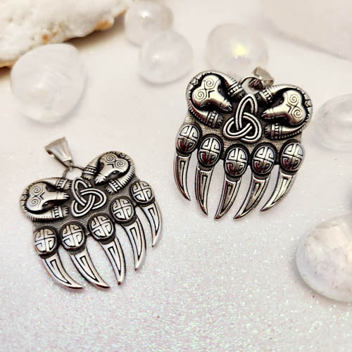 Bear Paw w. Triquetra Pendant (stainless steel)