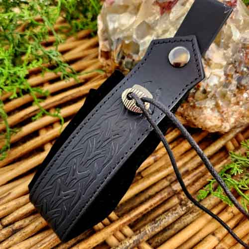 Black Medieval Faux Leather Belt Pouch (approx. 18.5cm)