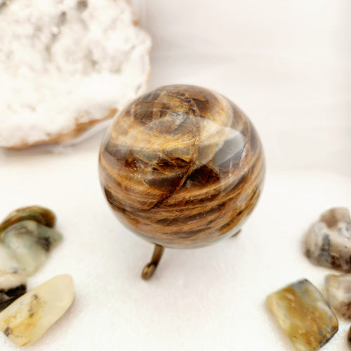 Black Moonstone Sphere (approx. 6.5cm diameter)