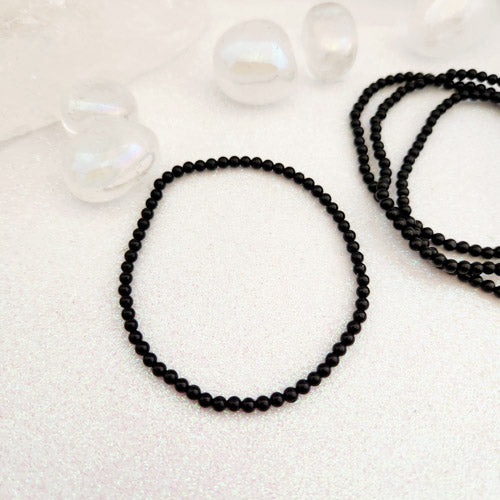 Black Obsidian Bracelet (approx. 3-4mm round beads)