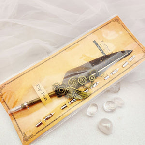 Black Steampunk Dip Pen w. 6 Tips