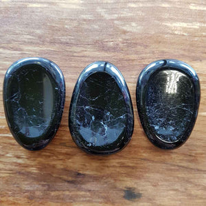 Black Tourmaline Worry Stone | Grounding & Protection | Assorted