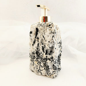 Black Tourmaline in Quartz Soap Dispenser